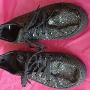 Solemates Black Glitter Tennis Shoes Size 6/7